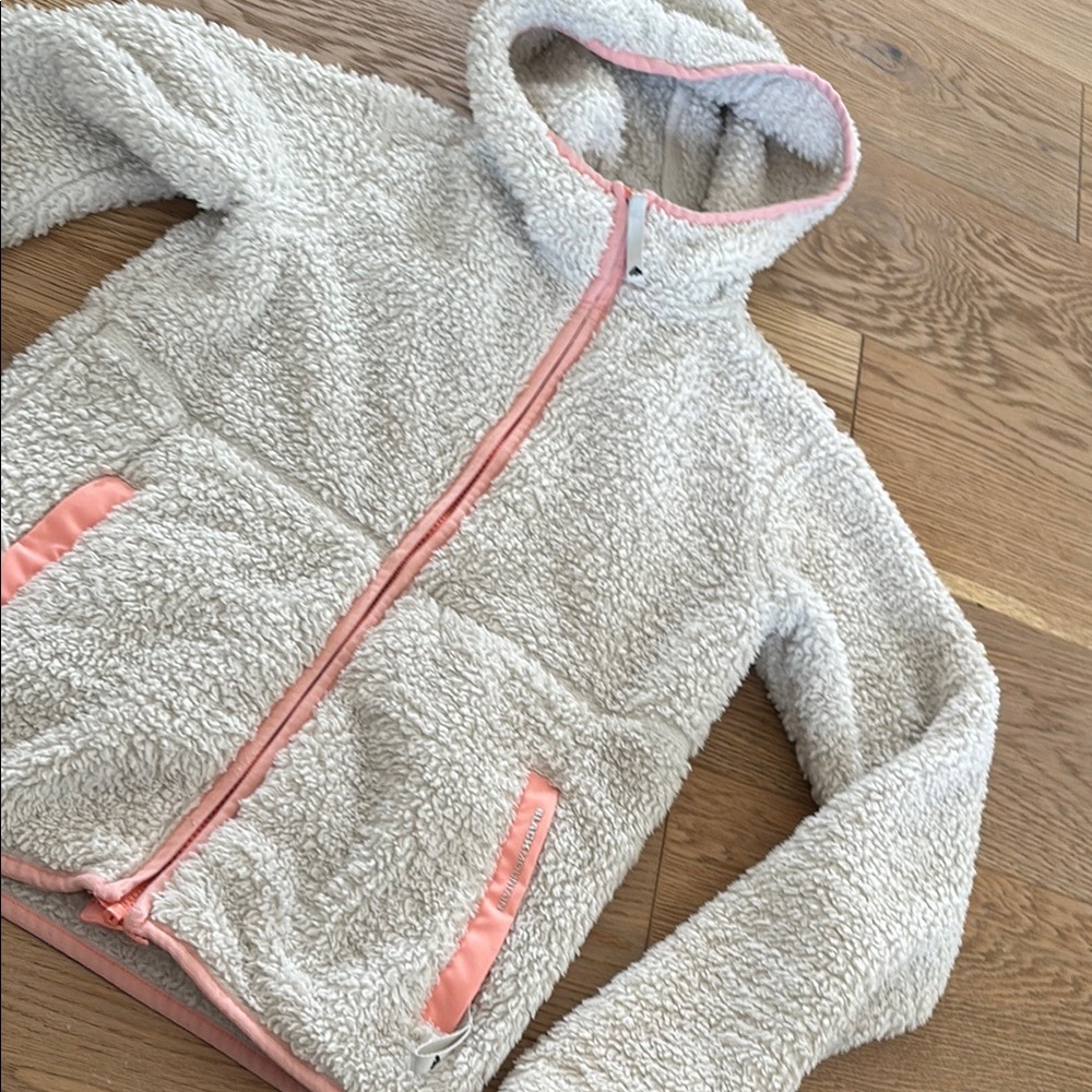 Cozy Sherpa Zip-Up Jacket with Pink Accents